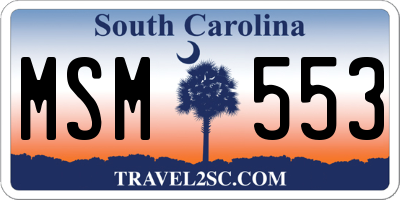 SC license plate MSM553