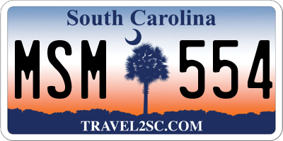 SC license plate MSM554