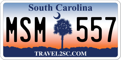 SC license plate MSM557