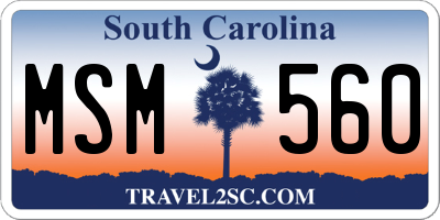 SC license plate MSM560