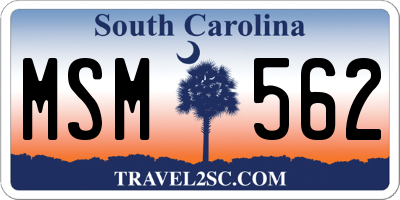 SC license plate MSM562
