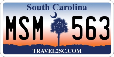 SC license plate MSM563