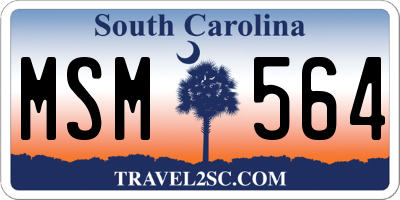 SC license plate MSM564