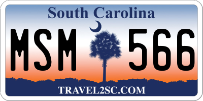 SC license plate MSM566