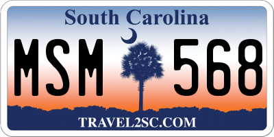 SC license plate MSM568