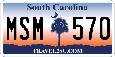 SC license plate MSM570