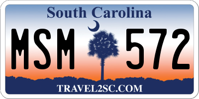 SC license plate MSM572