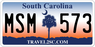 SC license plate MSM573