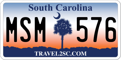 SC license plate MSM576