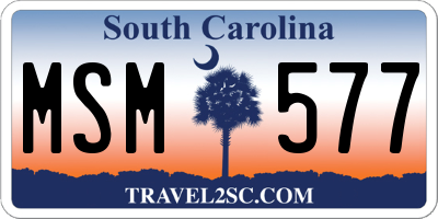 SC license plate MSM577