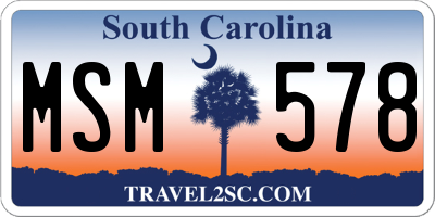 SC license plate MSM578
