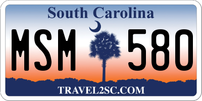 SC license plate MSM580