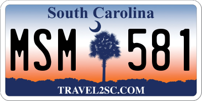 SC license plate MSM581