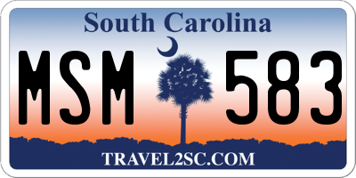 SC license plate MSM583