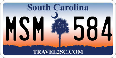 SC license plate MSM584