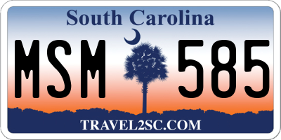 SC license plate MSM585