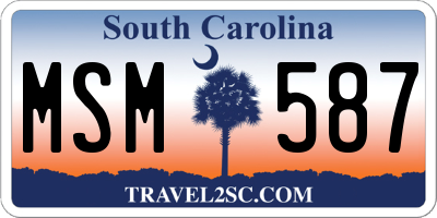 SC license plate MSM587