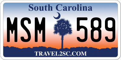 SC license plate MSM589