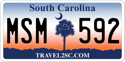 SC license plate MSM592