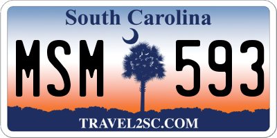 SC license plate MSM593