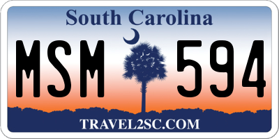 SC license plate MSM594
