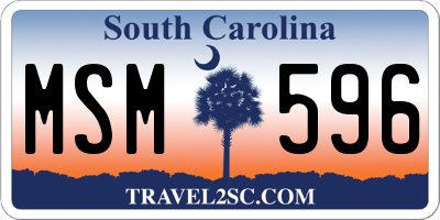 SC license plate MSM596