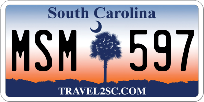 SC license plate MSM597