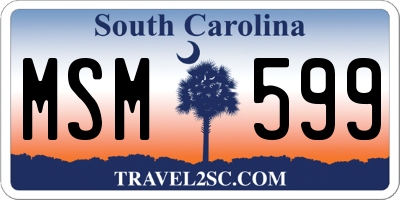 SC license plate MSM599