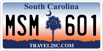 SC license plate MSM601