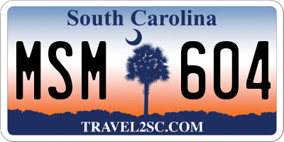 SC license plate MSM604