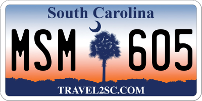 SC license plate MSM605