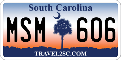 SC license plate MSM606