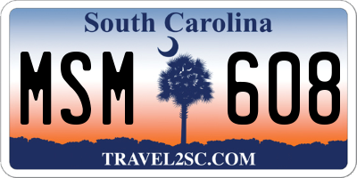 SC license plate MSM608