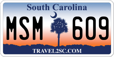 SC license plate MSM609