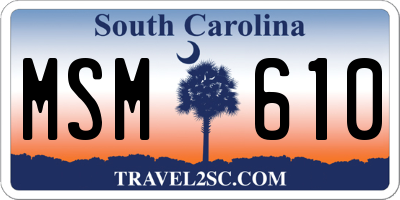 SC license plate MSM610