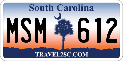 SC license plate MSM612