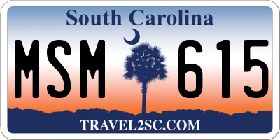 SC license plate MSM615