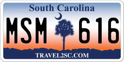 SC license plate MSM616