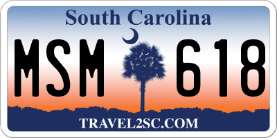 SC license plate MSM618