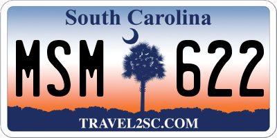 SC license plate MSM622