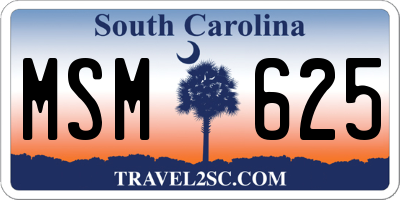 SC license plate MSM625