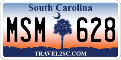 SC license plate MSM628