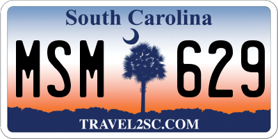 SC license plate MSM629