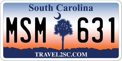 SC license plate MSM631