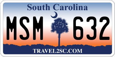 SC license plate MSM632