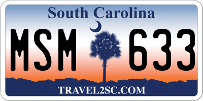 SC license plate MSM633
