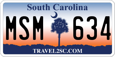 SC license plate MSM634