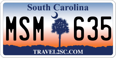 SC license plate MSM635
