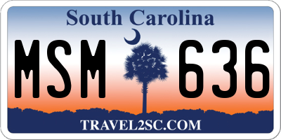 SC license plate MSM636