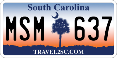 SC license plate MSM637